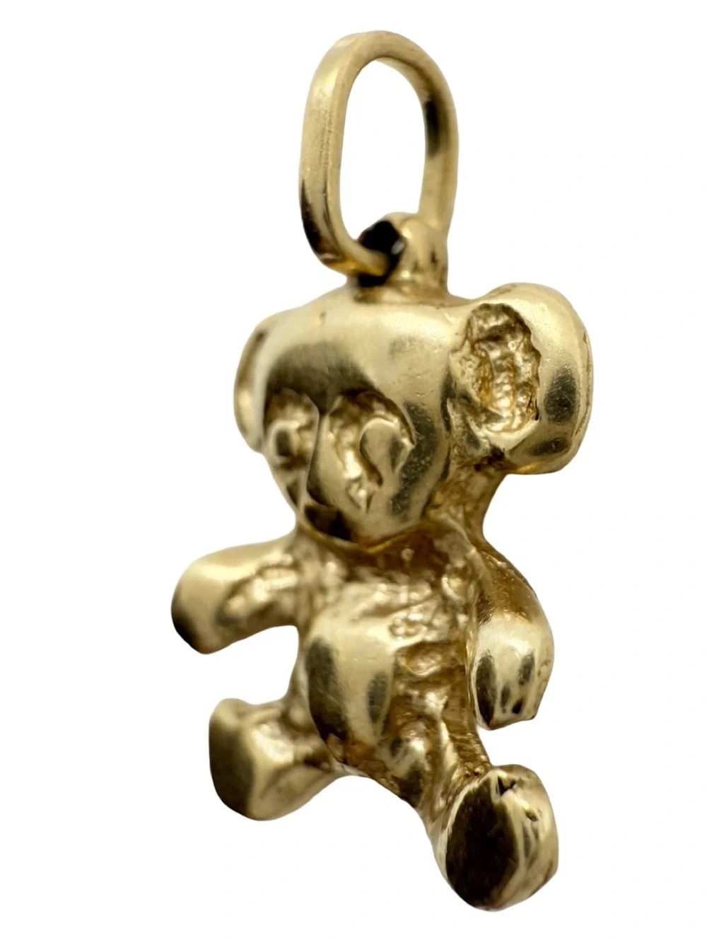 Gold Teddy Bear Pendant for Kids - Cute Charm Necklace